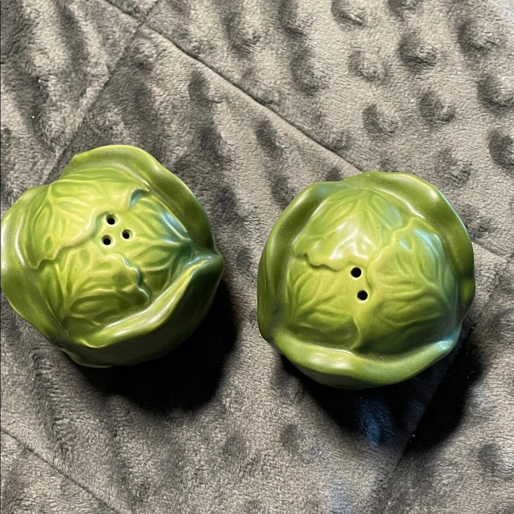 Green Cabbage Salt and Pepper Shakers free with purchase